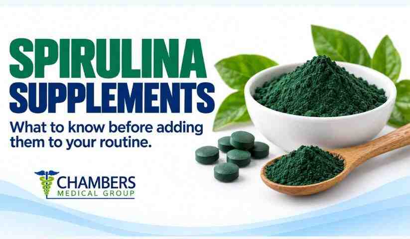 Spirulina is blue-green cyanobacteria that is commonly used as a dietary supplement.