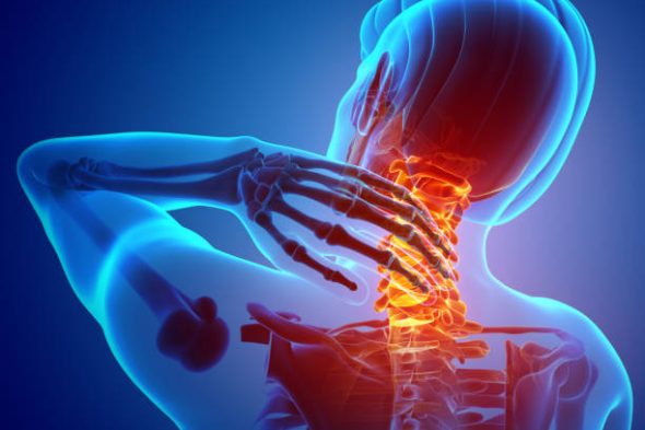 3d Illustration of men Feeling the Neck Pain
